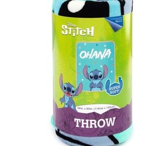 Disney Stitch Blue and White Throw Blanket